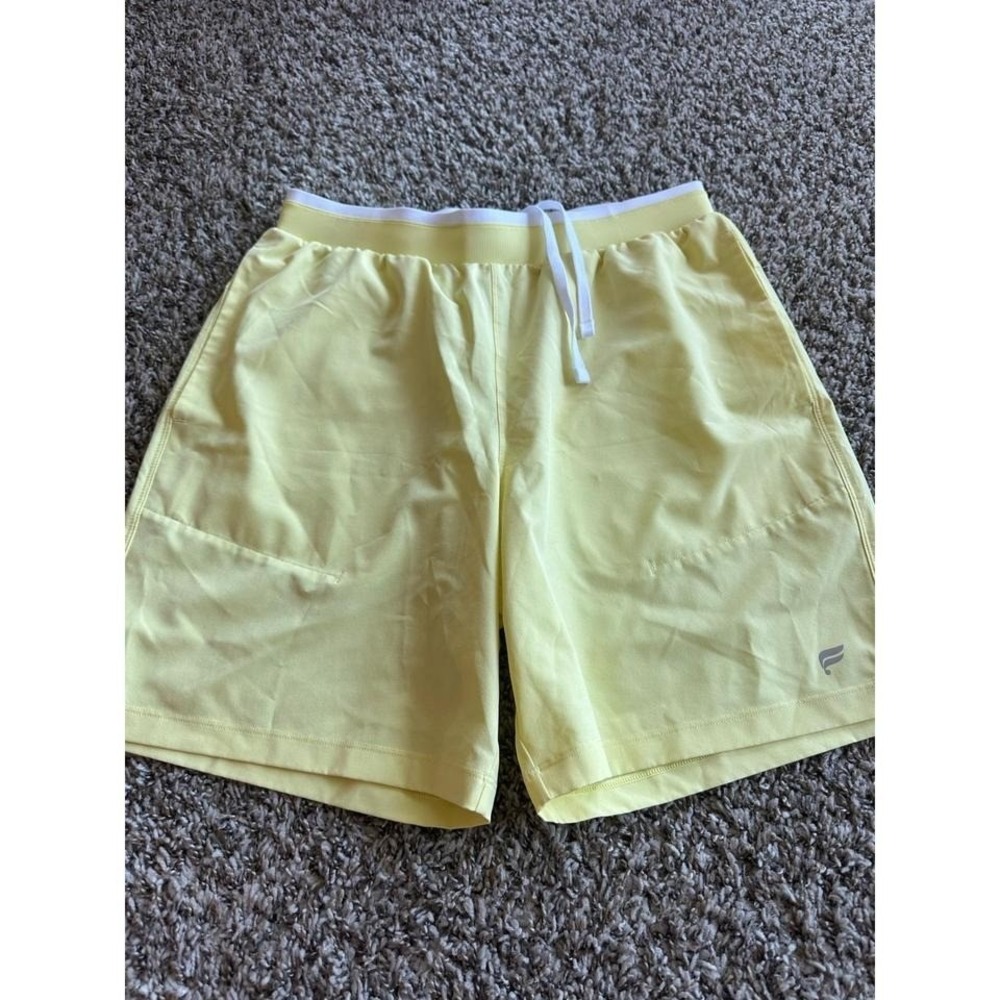 Fabletics Yellow Athletic Shorts Drawstring Waistband Lightweight Size M